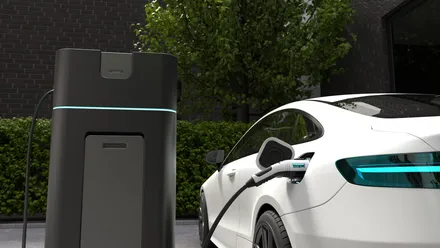 posto com carregador elétrico.