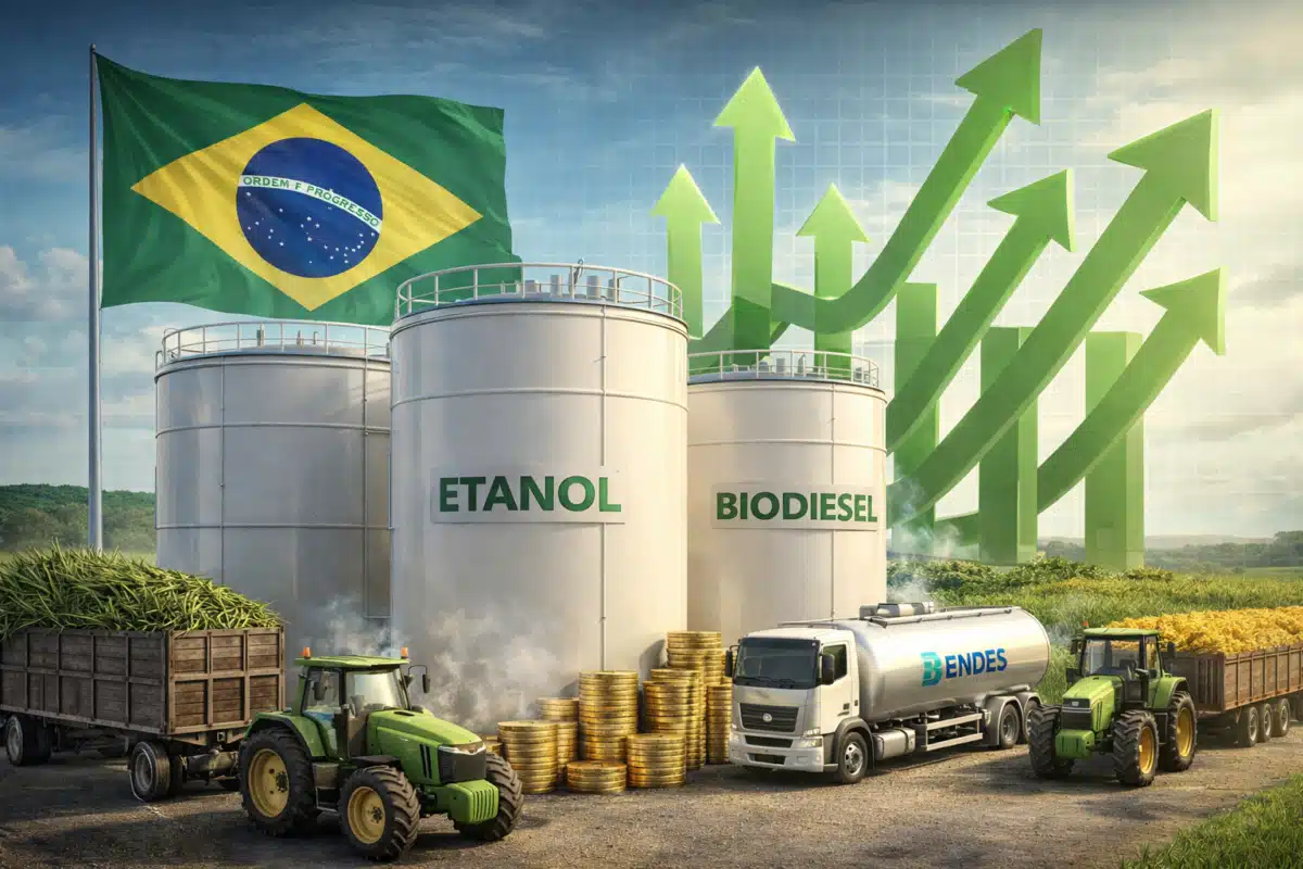 Financiamento de biocombustíveis no Brasil cresce com investimentos em etanol e biodiesel